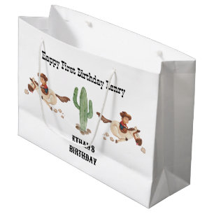 Grand Sac Cadeau Cowboy Anniversaire Rodeo Party