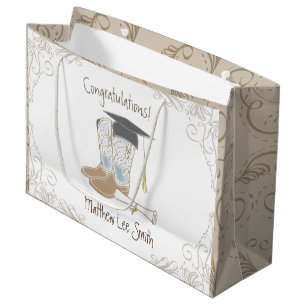 Grand Sac Cadeau Cowboy Cowgirl Graduation Pays Western Party