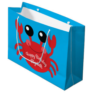 Grand Sac Cadeau Crabe Anniversaire Soirée Cute Cartoon Enfants Gra