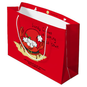 Grand Sac Cadeau Crabe Christmas Beach Tropical Funny