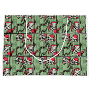 Grand Sac Cadeau Crânes Jingle - Pop Goth Holiday