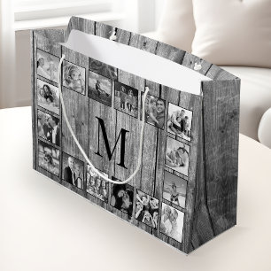 Grand Sac Cadeau Create Your Custom Photo Collage Rustic Farmhouse