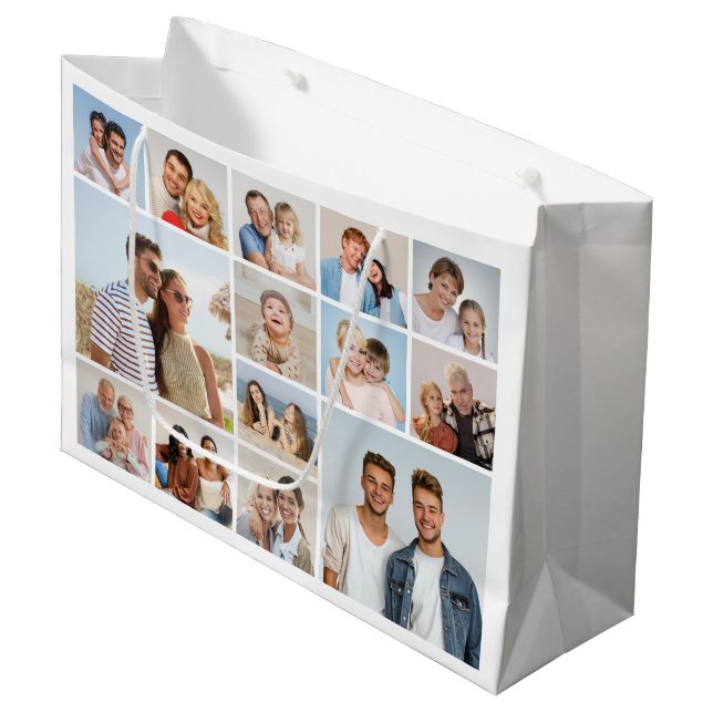 Grand Sac Cadeau Create Your Own 14 Photo Collage (Devant Angle)