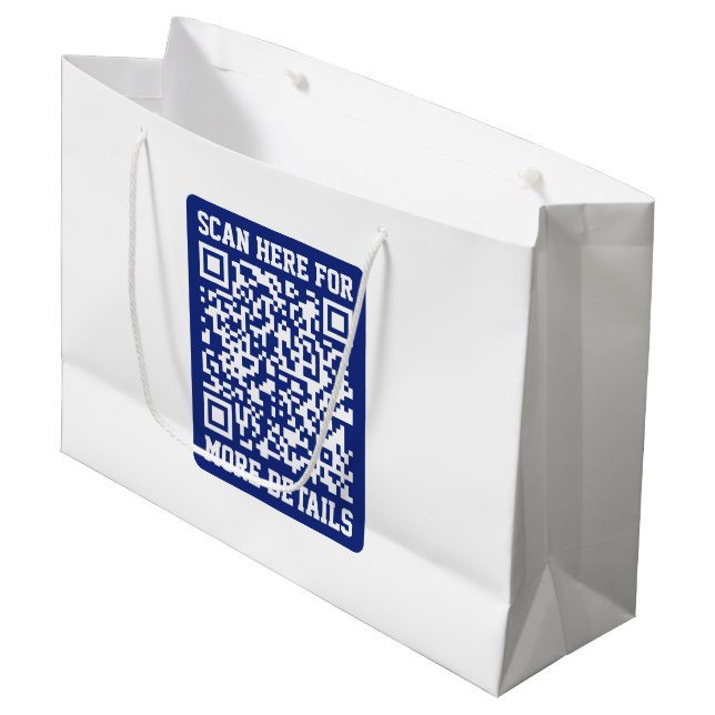 Grand Sac Cadeau Créer un code QR analysable | Bleu marine (modifia (Devant Angle)