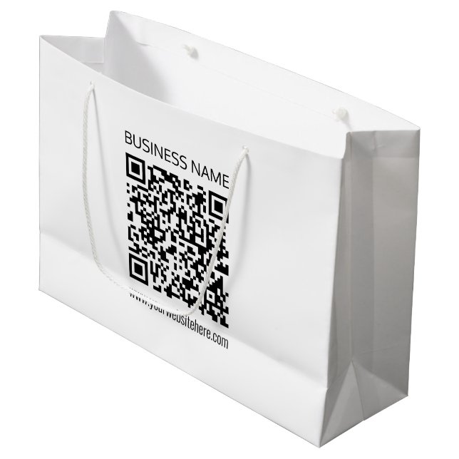 Grand Sac Cadeau Créer un code QR d'entreprise Texte instantané et  (Devant Angle)
