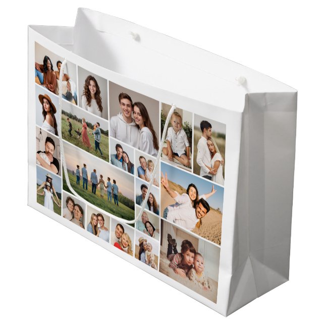 Grand Sac Cadeau Créez votre propre collection photo personnalisée  (Devant Angle)