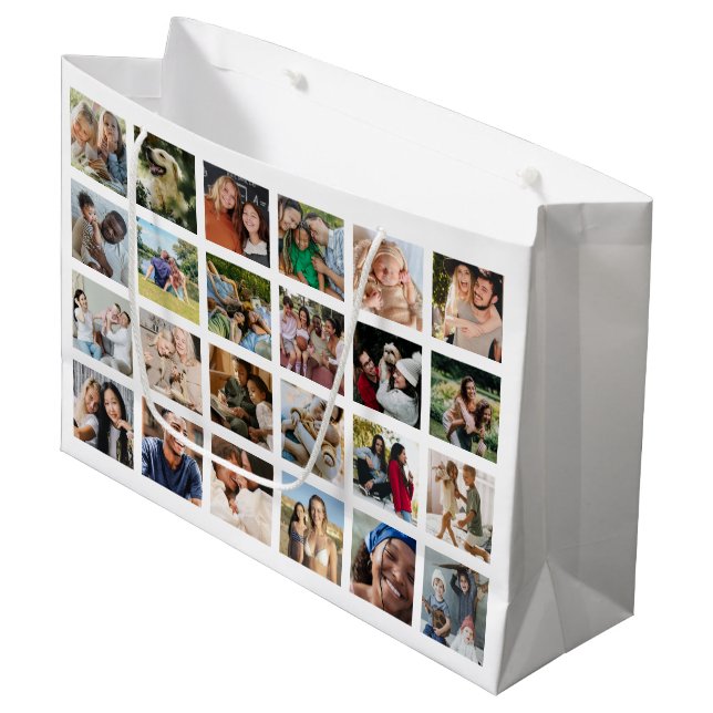 Grand Sac Cadeau Créez votre propre photo de 48 Carrés (Devant Angle)