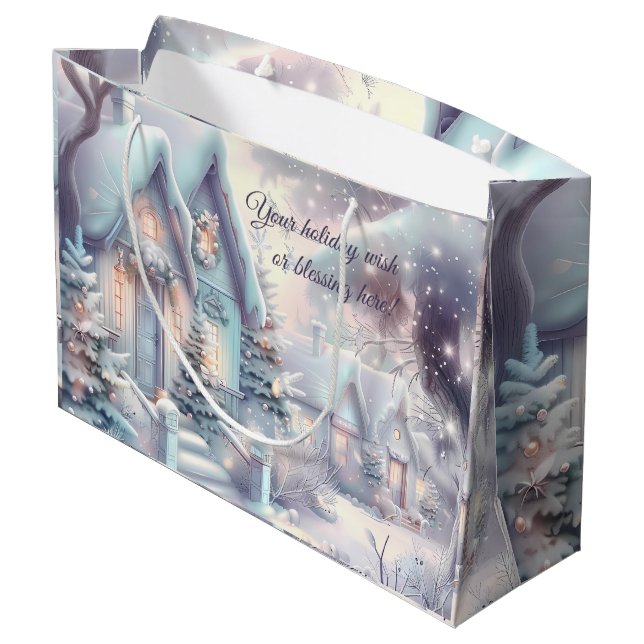 Grand Sac Cadeau Créez votre propre village de Noël enneigé (Dos Angle)