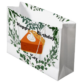 Grand Sac Cadeau Crème de glace au gâteau blanc Arrière - plan vert
