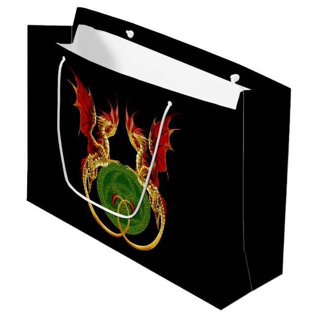 Grand Sac Cadeau Crescent Céleste Lune Et Dragons (Devant Angle)