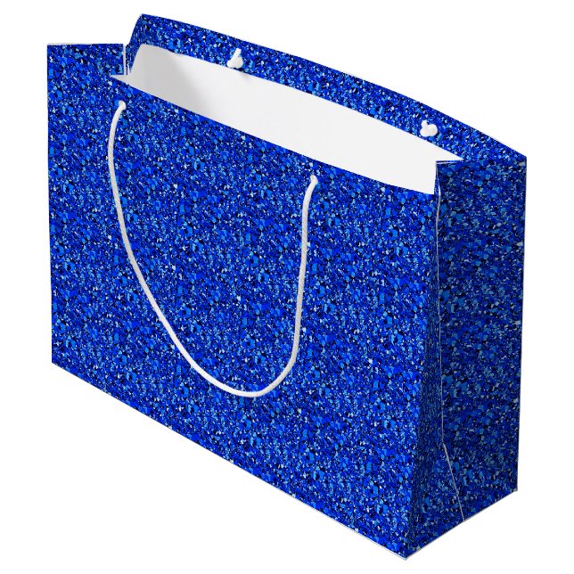 Grand Sac Cadeau cristal druzy - bleu saphir (Dos Angle)