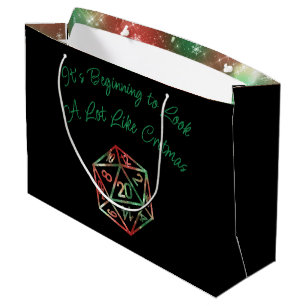 Grand Sac Cadeau Critère RPG   Joueur de rôle Tableau rouge et vert