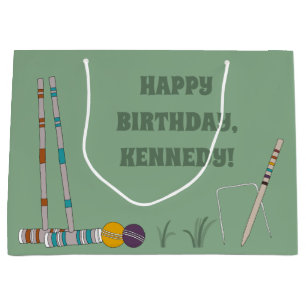 Grand Sac Cadeau Croquet Set, Jade Green, Personnalisé