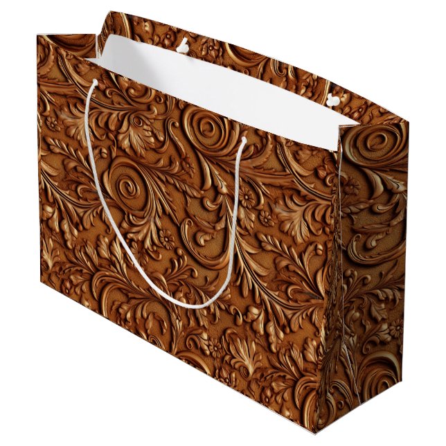 Grand Sac Cadeau Cuir Brown vintage (Dos Angle)