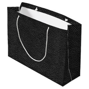 Grand Sac Cadeau Cuir noir de Faux