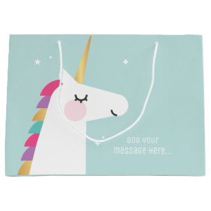 Grand Sac Cadeau Cuisine et moderne Rainbow Unicorn