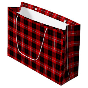 Grand Sac Cadeau Cunningham Tartan rouge noir