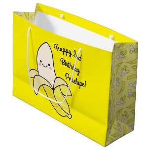 Grand Sac Cadeau Cute Anniversaire de enfant banane Kawaii