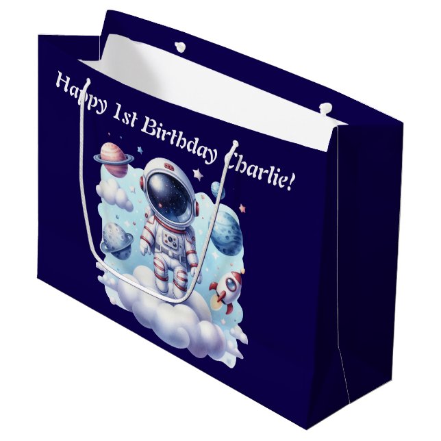 Grand Sac Cadeau cute astronaut space Gift Bag (Devant Angle)