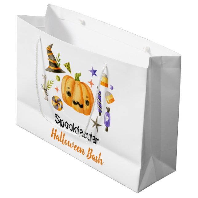 Grand Sac Cadeau Cute Boo Citrouille Spooktacular Halloween Bash Pa (Devant Angle)