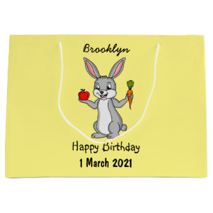 Grand Sac Cadeau Cute bunny rabbit with vegetables