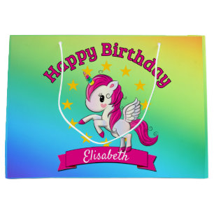 Grand Sac Cadeau Cute Colorful Magique Unicorn Arc-en-ciel enfants