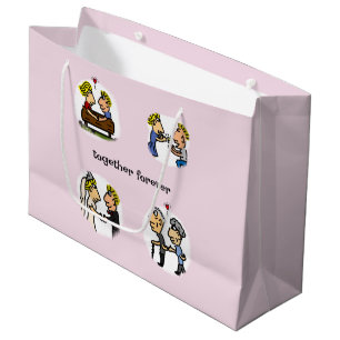 Grand Sac Cadeau Cute Couple Ensemble Pour Toujours Drôle Carton