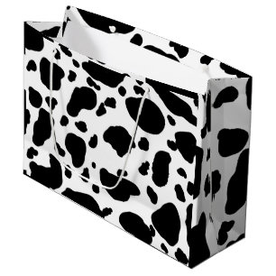Grand Sac Cadeau Cute Cow Imprimer Motif noir et blanc