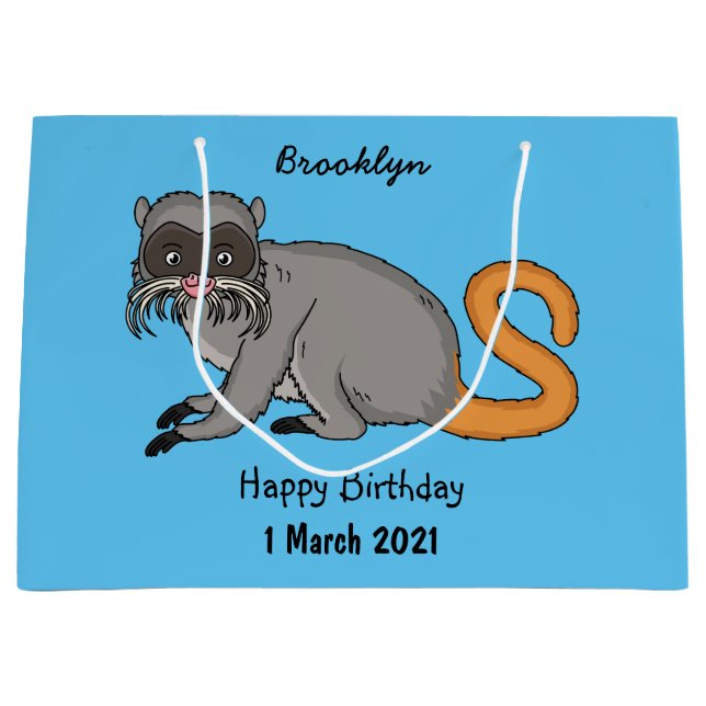 Grand Sac Cadeau Cute Emperor Tamarin illustration (Devant)