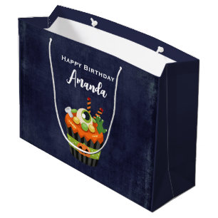 Grand Sac Cadeau Cute et Déplaisante Halloween Cupcake avec un Big 