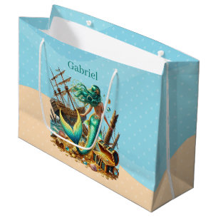 Grand Sac Cadeau Cute filles sirène personnalisable
