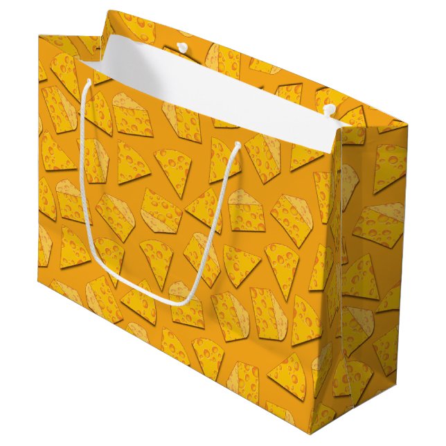Grand Sac Cadeau Cute Fromage Wedge Enfants 1er anniversaire fête (Devant Angle)