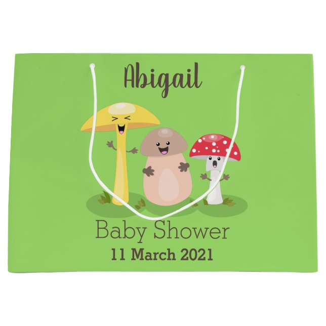 Grand Sac Cadeau Cute kawaii champignon champignon toadstool (Devant)