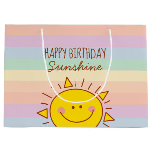 Grand Sac Cadeau Cute Little Rainbow Sunshine Enfants Joyeux annive