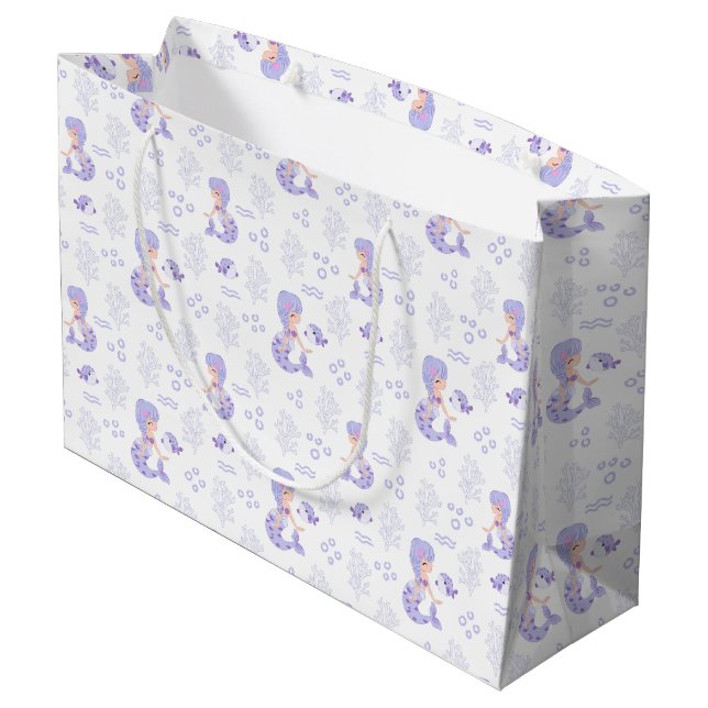 Grand Sac Cadeau Cute Mermaid Adventure (Dos Angle)