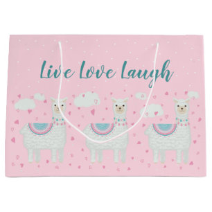 Grand Sac Cadeau Cute motif lama rose arrière - plan