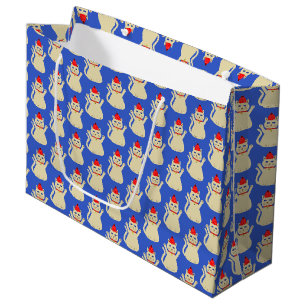 Grand Sac Cadeau Cute Noël Chat Motif