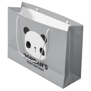 Grand Sac Cadeau Cute petit ours Panda avec nom personnalisé