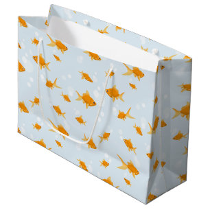 Grand Sac Cadeau Cute poisson d'or nager dans l'eau