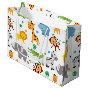 Grand Sac Cadeau Cute Safari Animals NurserMotif