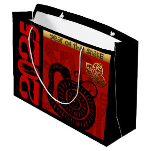 Grand Sac Cadeau Cute serpent chinois Nouvel An Zodiac Anniversaire