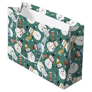 Grand Sac Cadeau Cute Snowmen