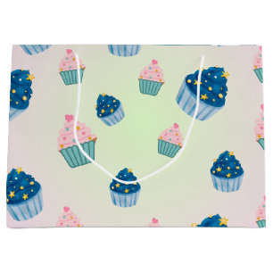 Grand Sac Cadeau Cute Sweet cupcake Sprinke 2e anniversaire fille