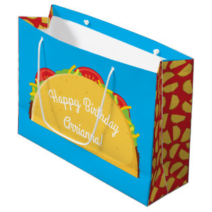 Grand Sac Cadeau Cute Taco Kids 1er anniversaire Fête Nourriture m