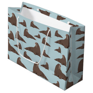 Grand Sac Cadeau Cute Walrus Motif