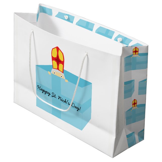Grand Sac Cadeau Cutieful Kids Art Funny St Nicholas Sinterklaas (Devant Angle)