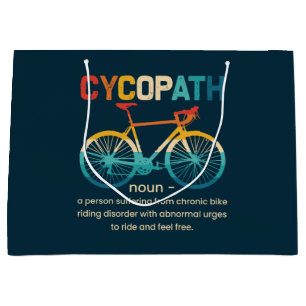 Grand Sac Cadeau Cycopath Funny Cycliste pour cyclistes et cycliste