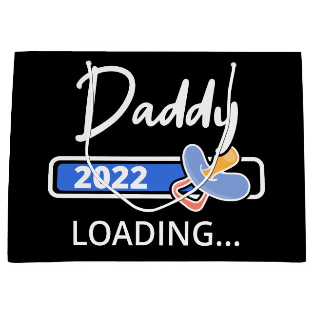 Grand Sac Cadeau Daddy 2022 Chargement I - Promu À Papa (Devant)