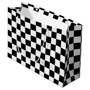 Grand Sac Cadeau Damier noir classique