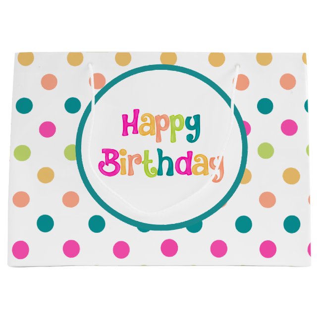 Grand sac cadeau d'anniversaire coloré (Devant)